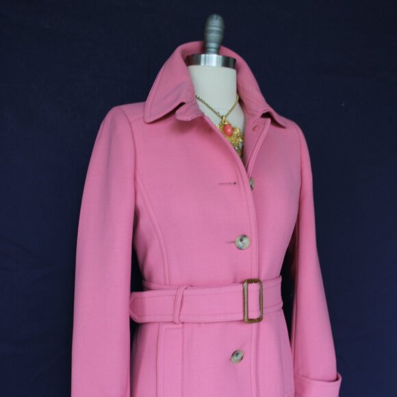 J. CREW pink Double cloth wool princess dress coat jacket trench $398 Lady day - Picture 3 of 9